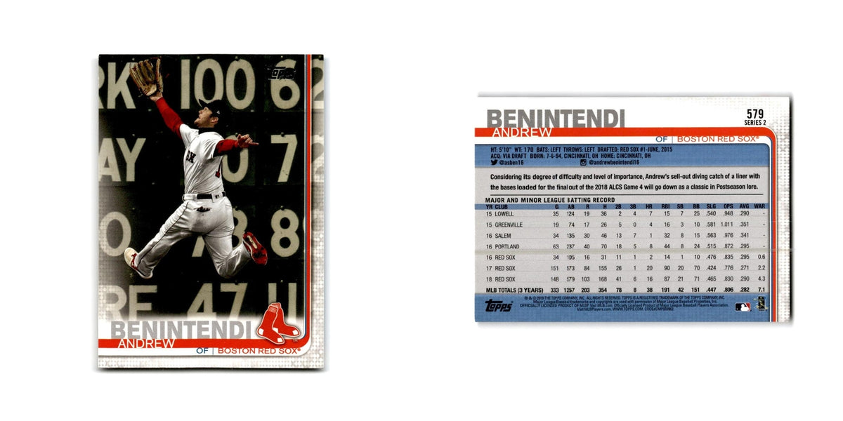 Andrew Benintendi 2019 Topps #579 Boston Red Sox Baseball Card NM