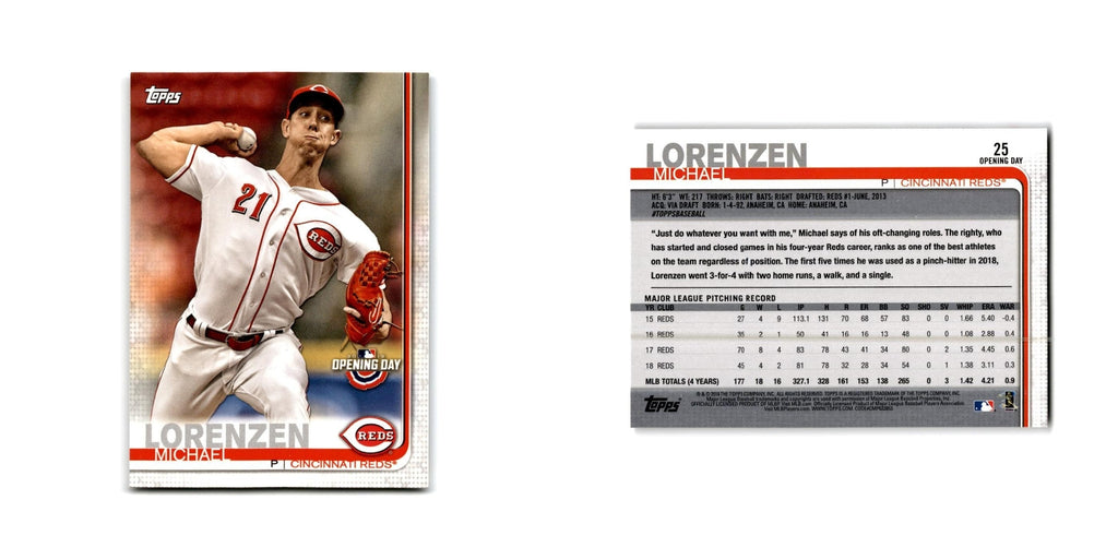 Michael Lorenzen Opening Day 2019 Topps #25 Cincinnati Reds Baseball Card NM
