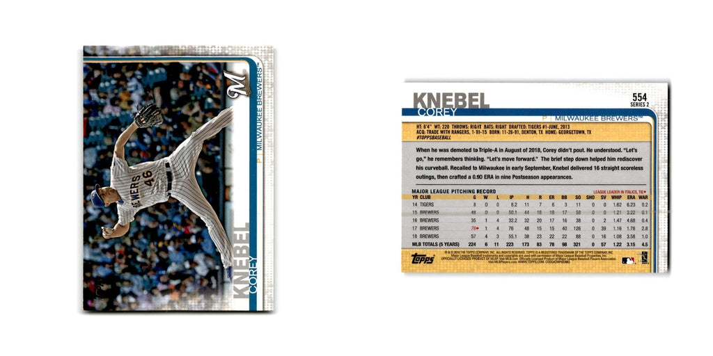 Corey Knebel 2019 Topps #554 Milwaukee Brewers Baseball Card NM