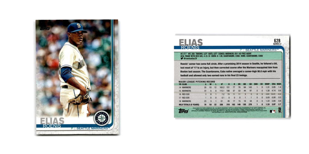 Roenis Elias 2019 Topps #628 Seattle Mariners Baseball Card NM