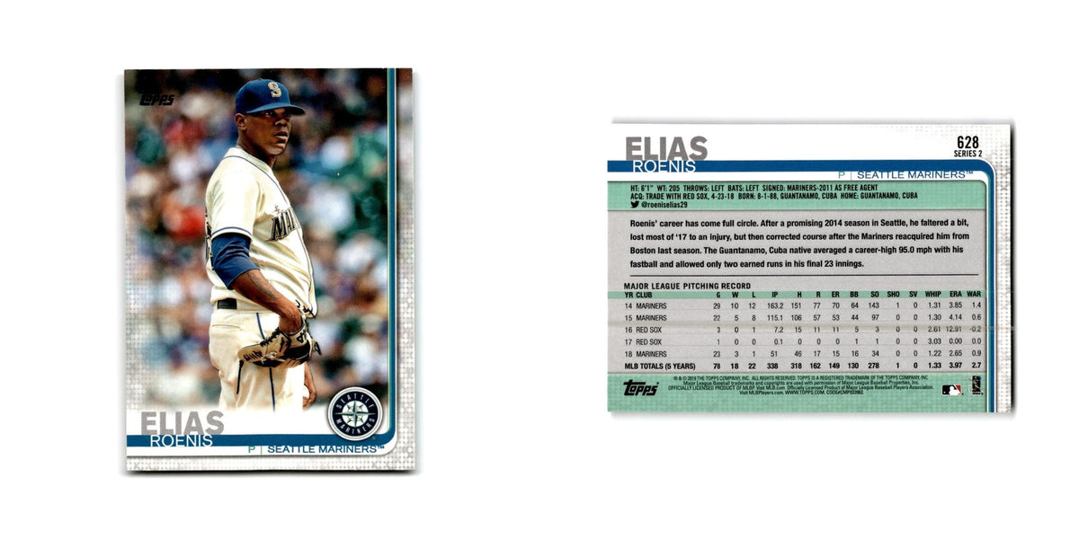 Roenis Elias 2019 Topps #628 Seattle Mariners Baseball Card NM