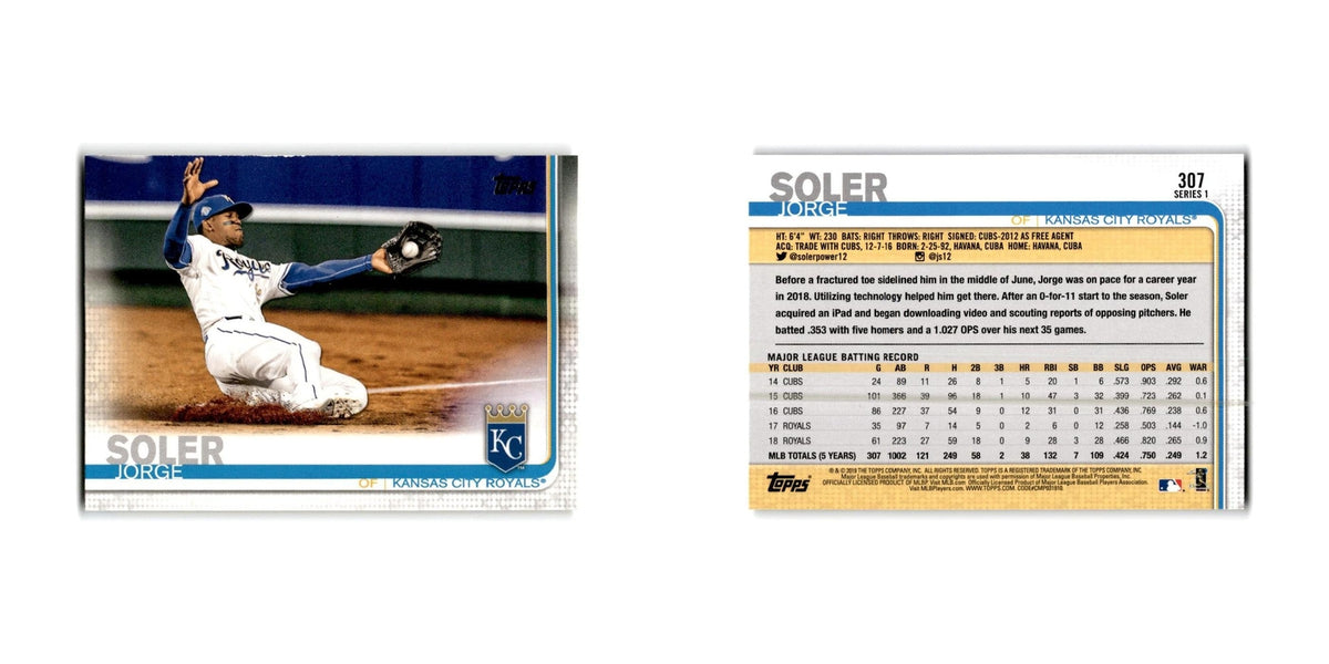 Jorge Soler 2019 Topps #307 Kansas City Royals Baseball Card NM