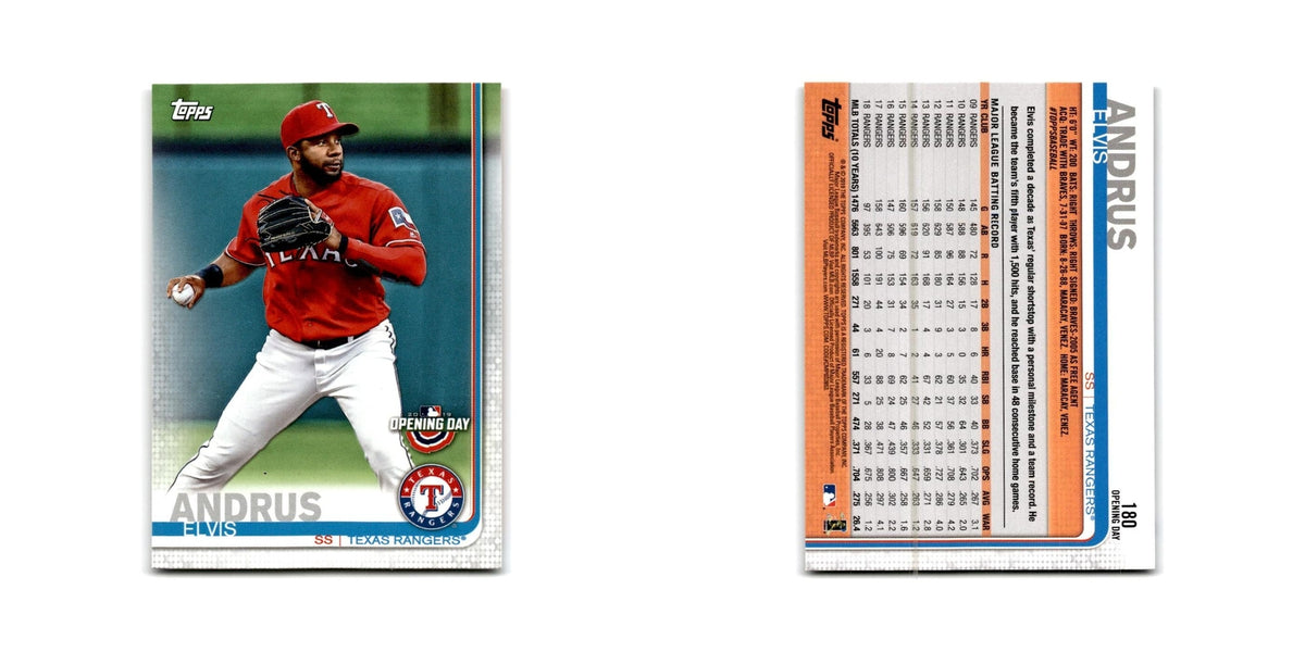 Elvis Andrus Opening Day 2019 Topps #180 Texas Rangers Baseball Card NM