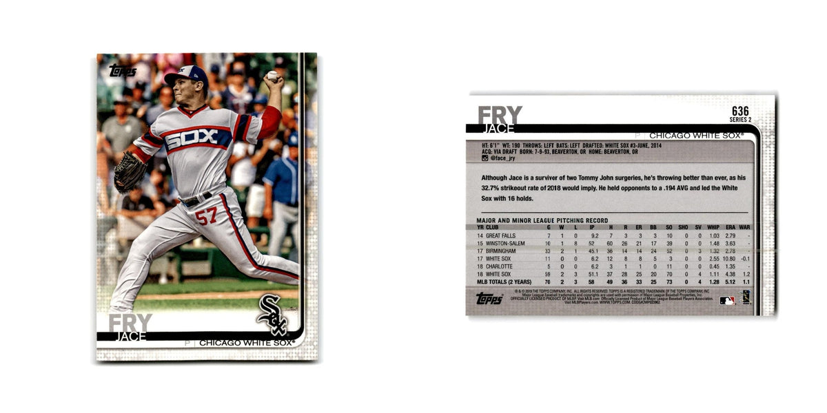Jace Fry 2019 Topps #636 Chicago White Sox Baseball Card NM