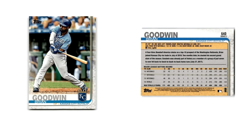 Brian Goodwin 2019 Topps #640 Kansas City Royals Baseball Card NM