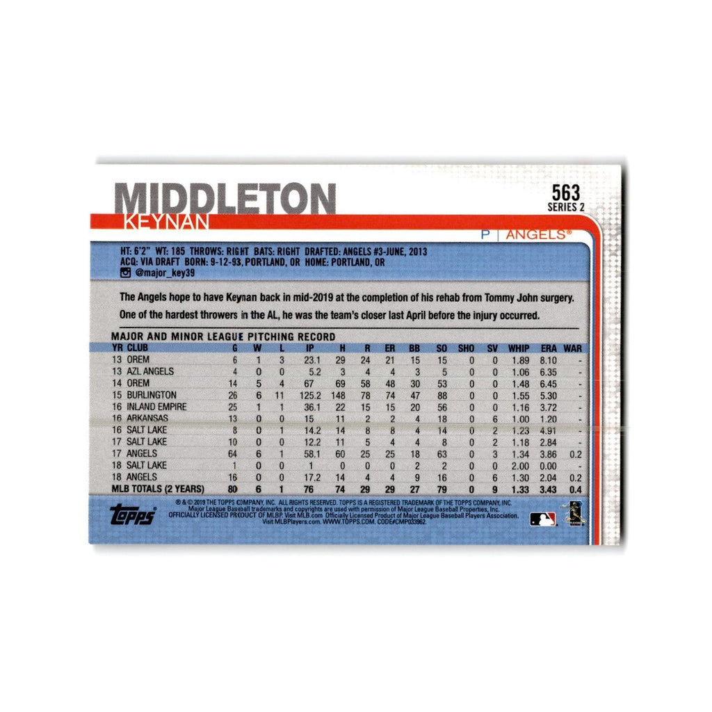 Keynan Middleton 2019 Topps #563 Los Angeles Angels Baseball Card NM