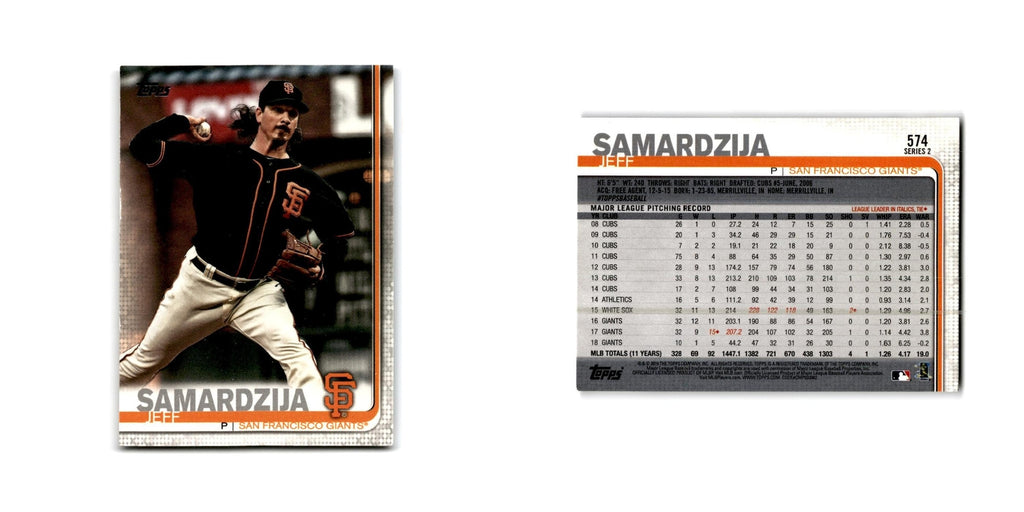Jeff Samardzija 2019 Topps #574 San Francisco Giants Baseball Card NM