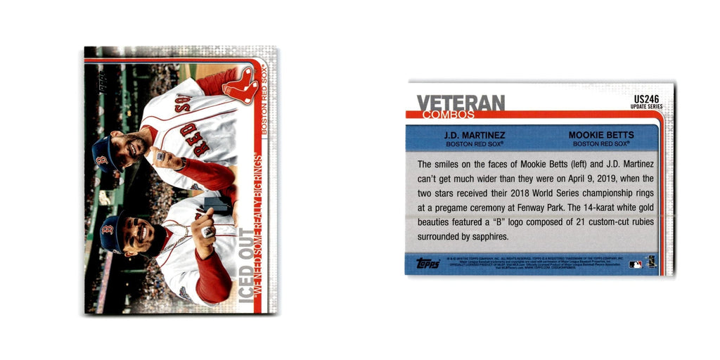 Mookie Betts J.D. Martinez 2019 Topps #US246 Boston Red Sox Baseball Card NM