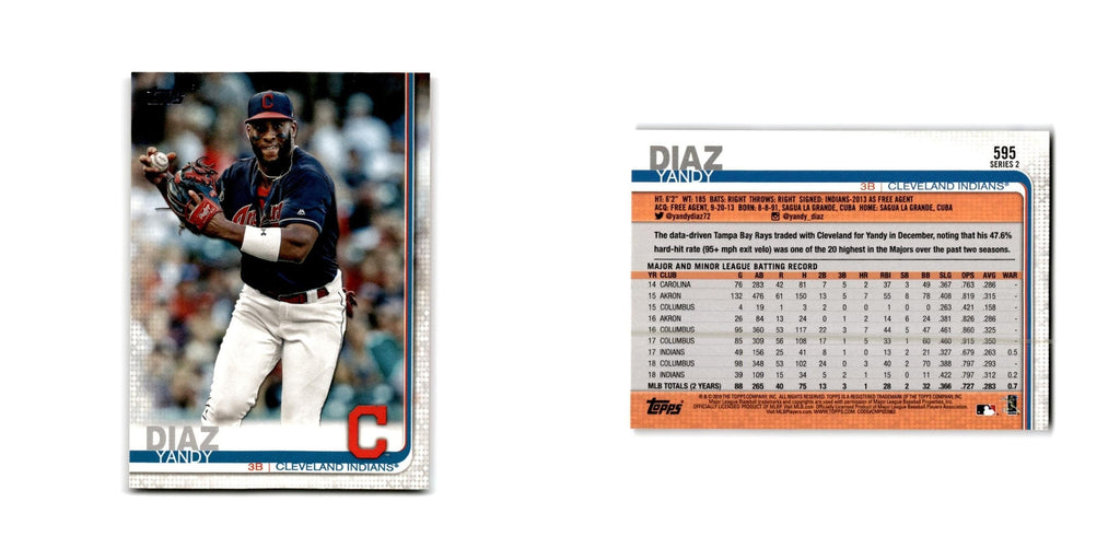 Yandy Diaz 2019 Topps #595 Cleveland Indians Baseball Card NM