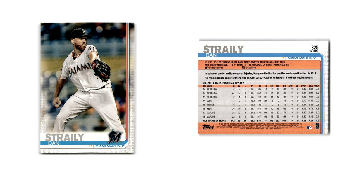 Dan Straily 2019 Topps #325 Miami Marlins Baseball Card NM