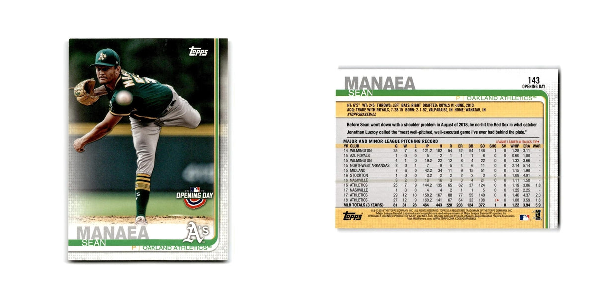 Sean Manaea Opening Day 2019 Topps #143 Oakland Athletics Baseball Card NM
