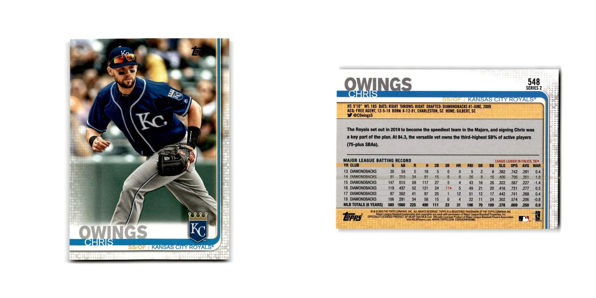 Chris Owings 2019 Topps #548 Kansas City Royals Baseball Card NM