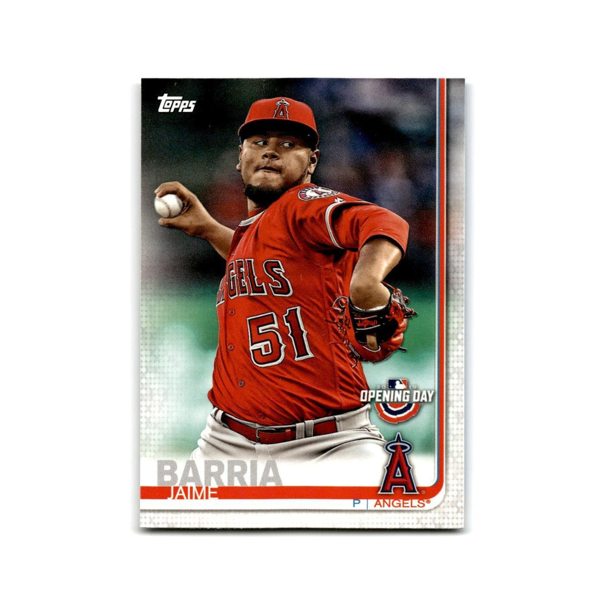 Jaime Barria Opening Day 2019 Topps #90 Los Angeles Angels Baseball Card NM