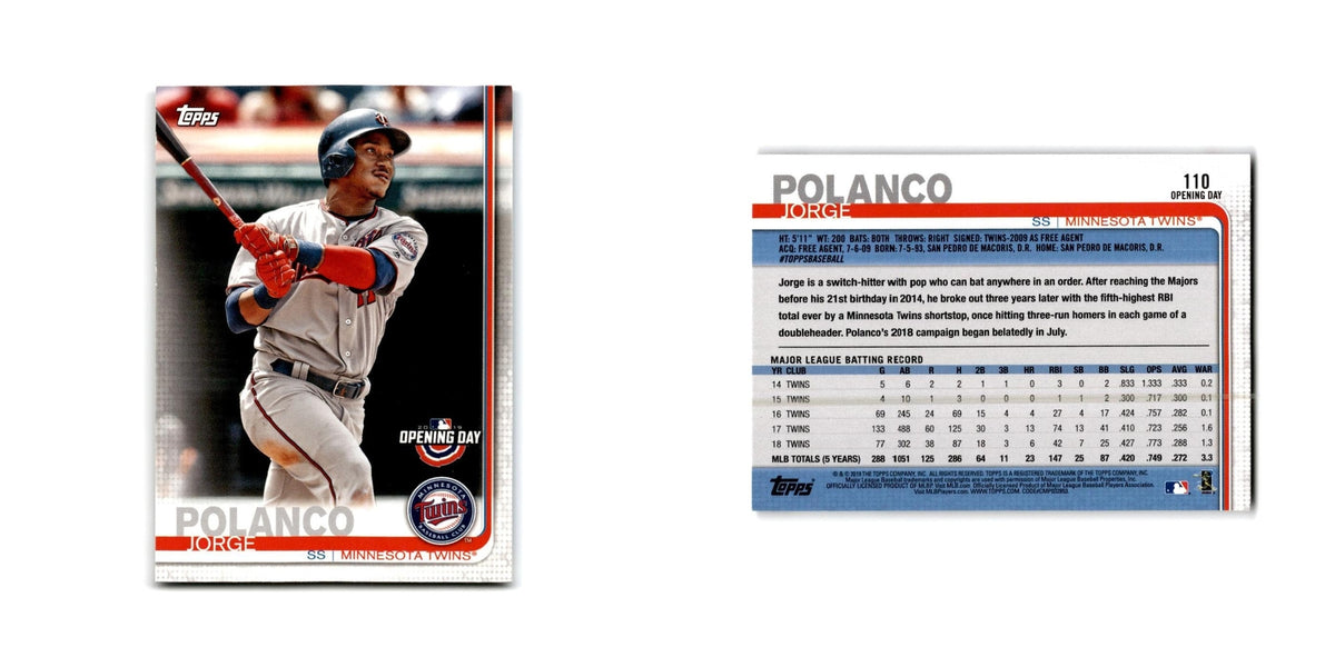 Jorge Polanco Opening Day 2019 Topps #110 Minnesota Twins Baseball Card NM