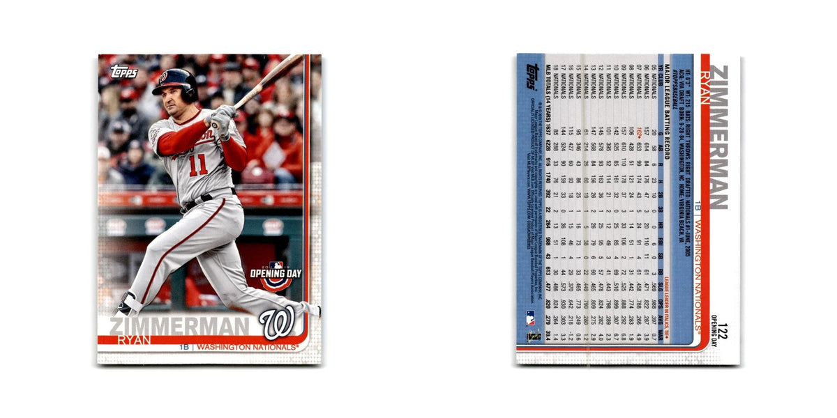 Ryan Zimmerman Opening Day 2019 Topps #122 Washington Nationals Baseball Card NM