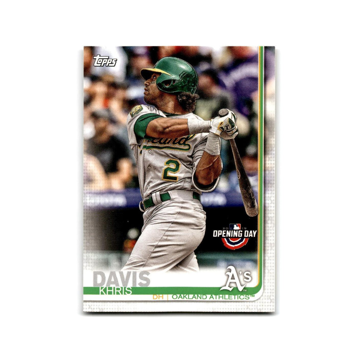 Khris Davis Opening Day 2019 Topps #185 Oakland Athletics Baseball Card NM