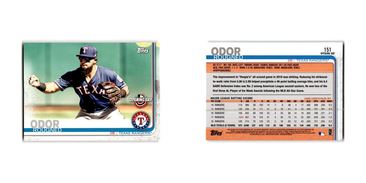 Rougned Odor Opening Day 2019 Topps #151 Texas Rangers Baseball Card NM
