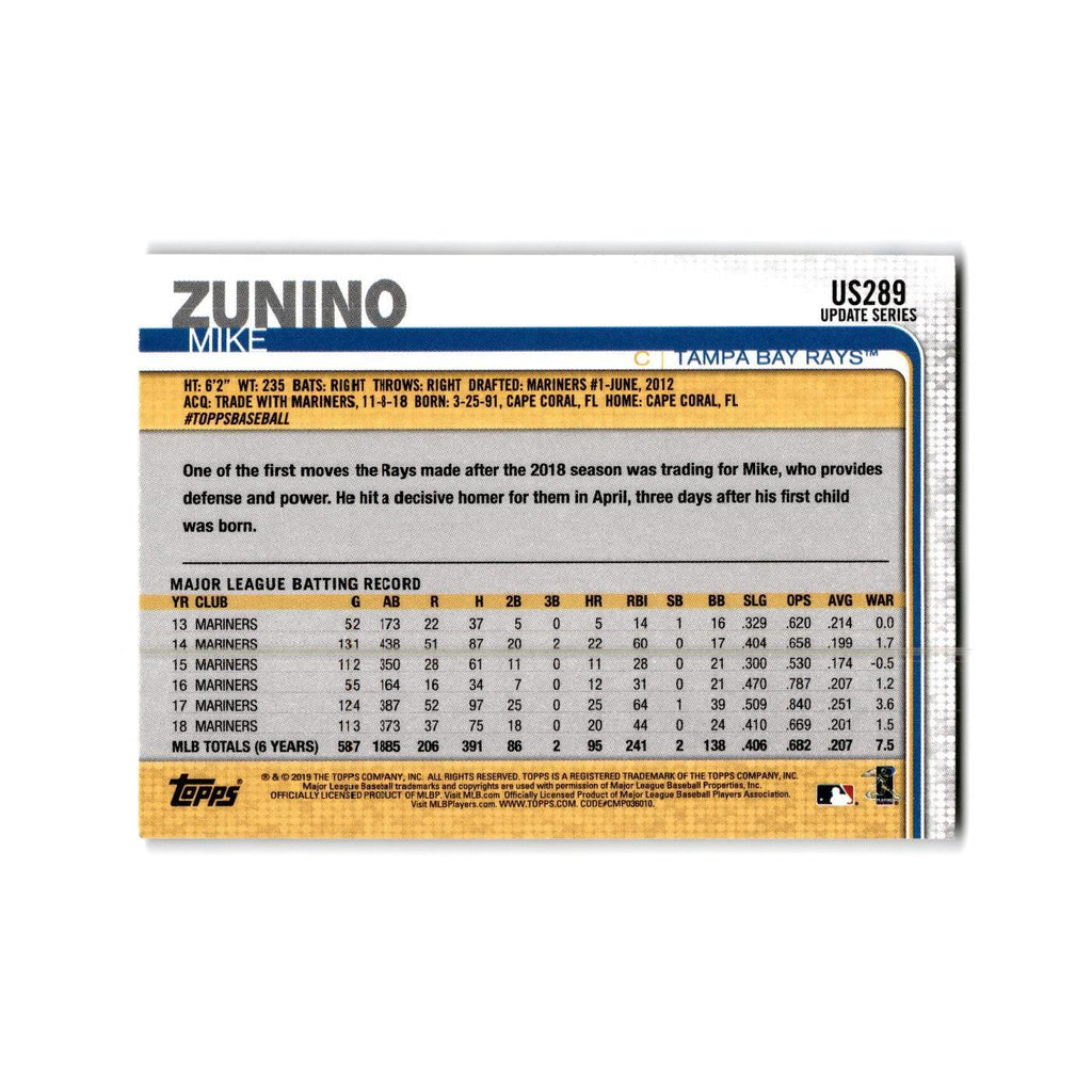 Mike Zunino 2019 Topps #US289 Tampa Bay Rays Baseball Card NM