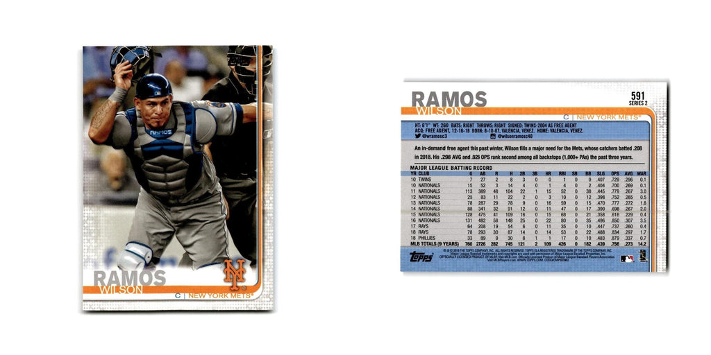 Wilson Ramos 2019 Topps #591 New York Mets Baseball Card NM