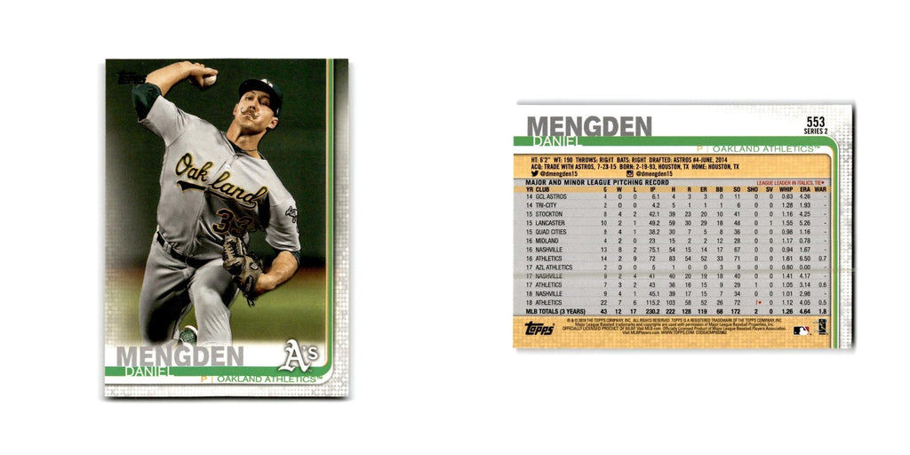 Daniel Mengden 2019 Topps #553 Oakland Athletics Baseball Card NM