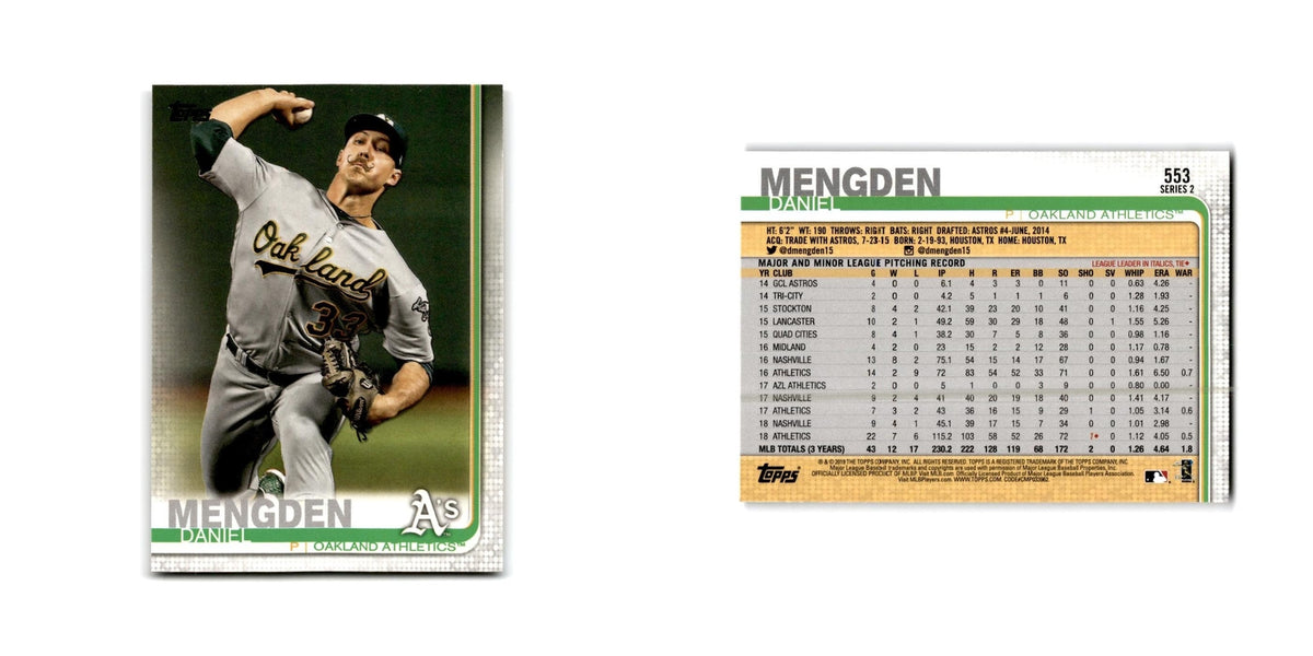 Daniel Mengden 2019 Topps #553 Oakland Athletics Baseball Card NM