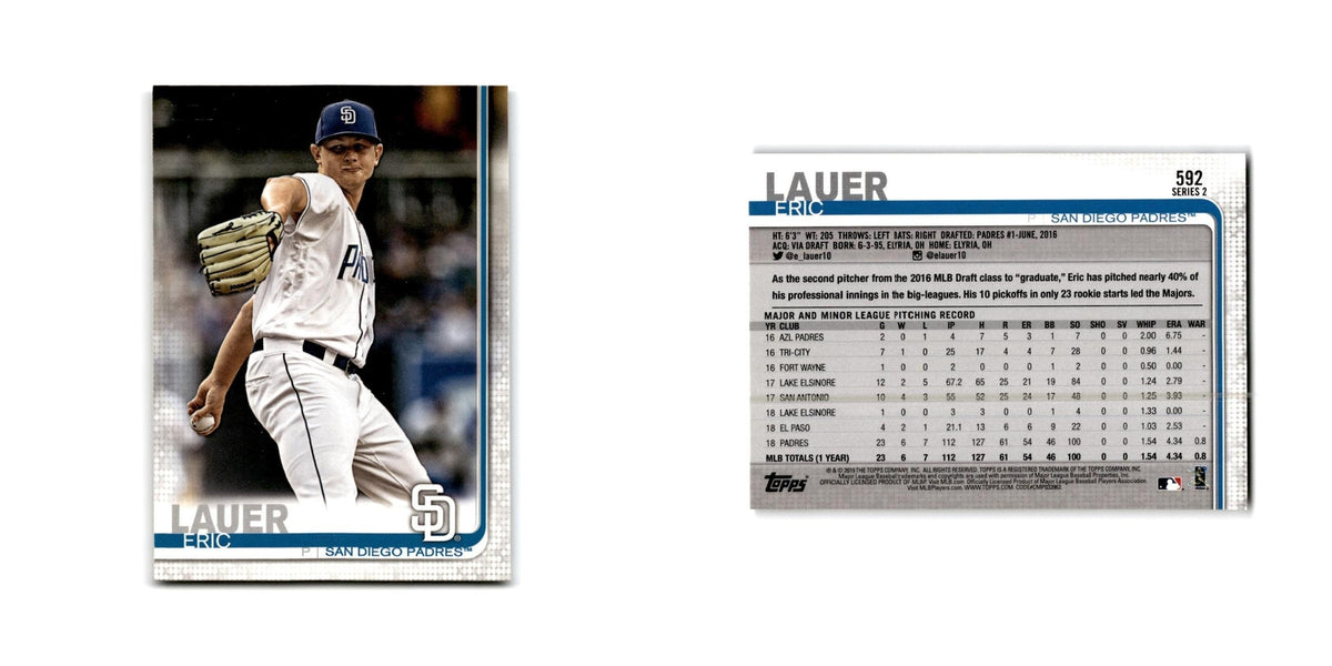 Eric Lauer 2019 Topps #592 San Diego Padres Baseball Card NM
