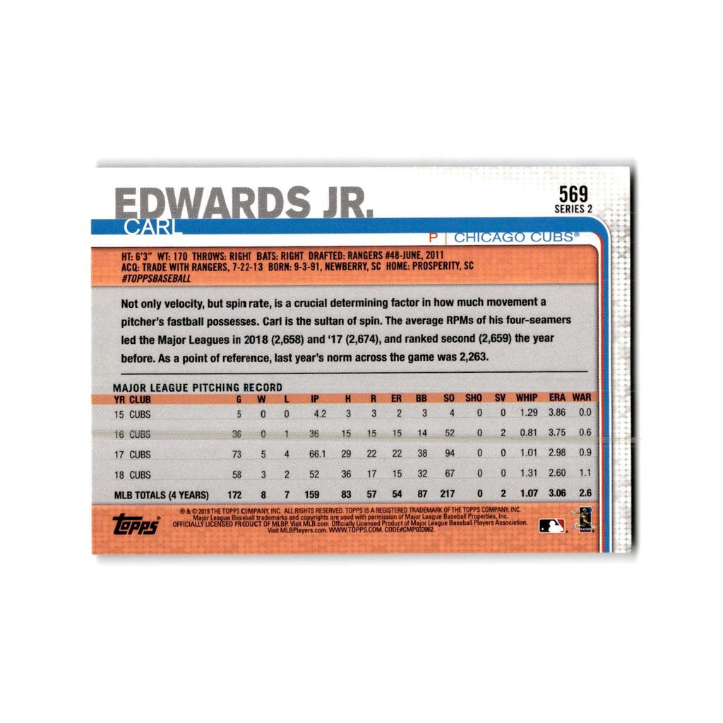 Carl Edwards Jr. 2019 Topps #569 Chicago Cubs Baseball Card NM