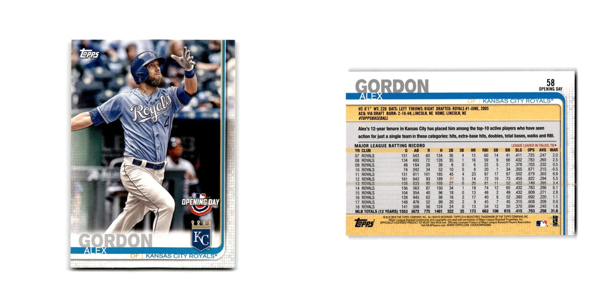 Alex Gordon Opening Day 2019 Topps #58 Kansas City Royals Baseball Card NM