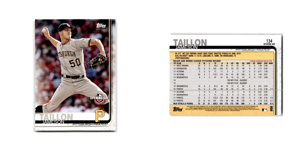 Jameson Taillon Opening Day 2019 Topps #134 Pittsburgh Pirates Baseball Card NM