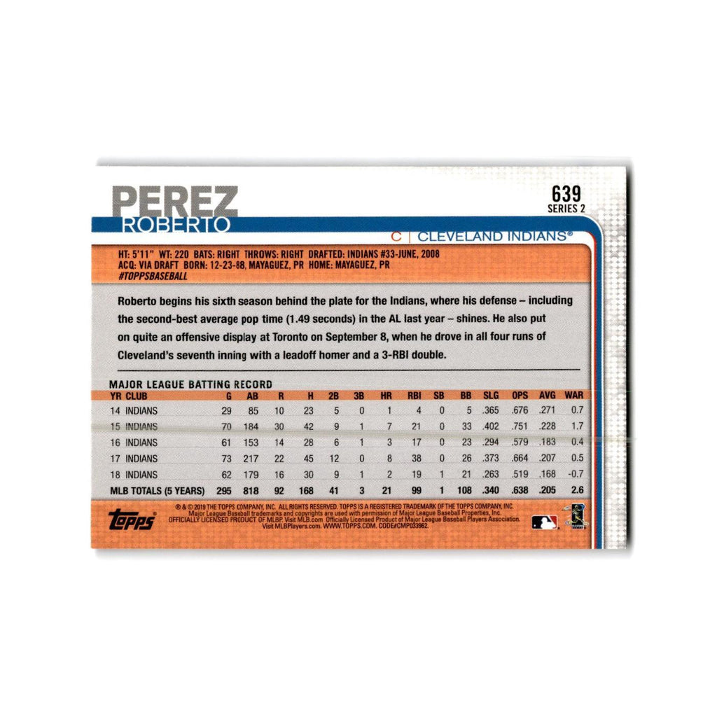 Roberto Perez 2019 Topps #639 Cleveland Indians Baseball Card NM