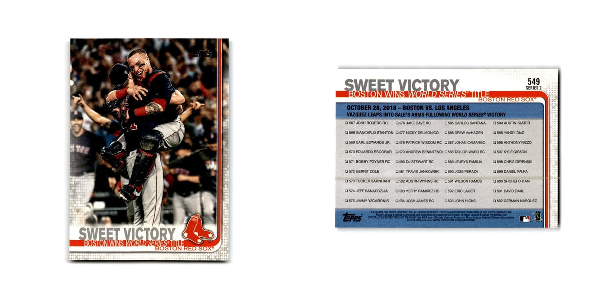 Sweet Victory 2019 Topps #549 Boston Red Sox Baseball Card NM