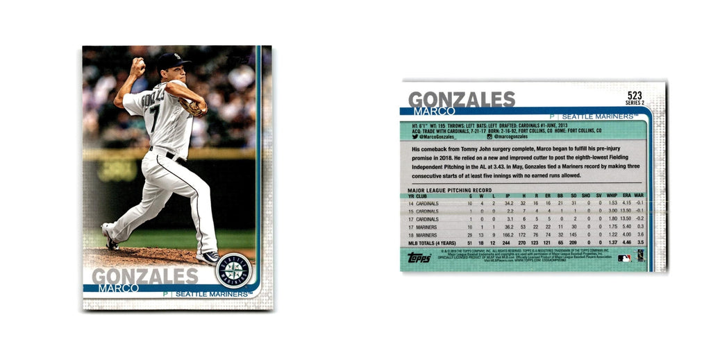 Marco Gonzales 2019 Topps #523 Seattle Mariners Baseball Card NM