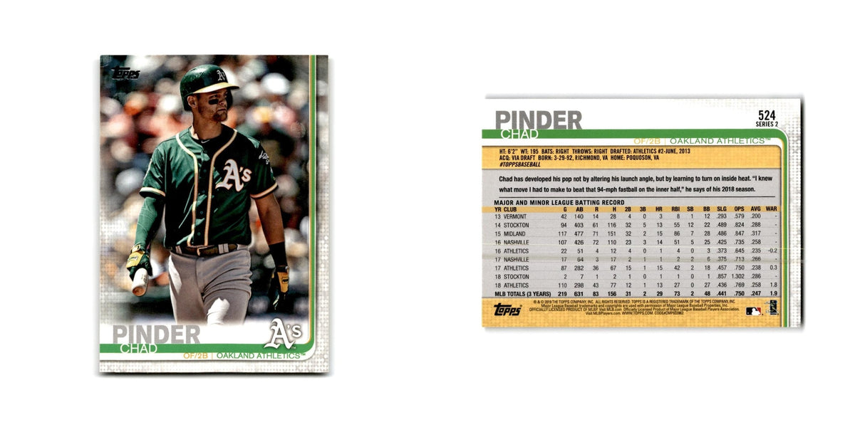 Chad Pinder 2019 Topps #524 Oakland Athletics Baseball Card NM
