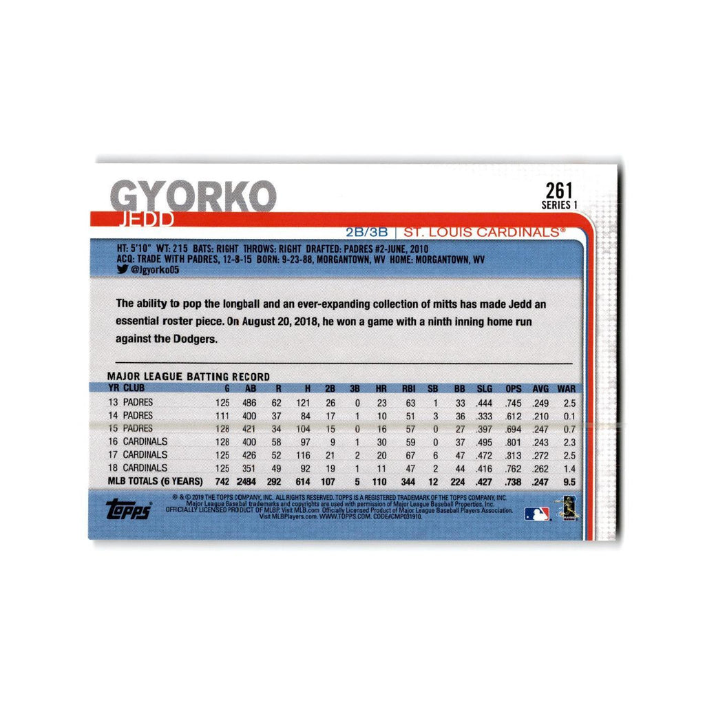 Jedd Gyorko 2019 Topps #261 St. Louis Cardinals Baseball Card NM