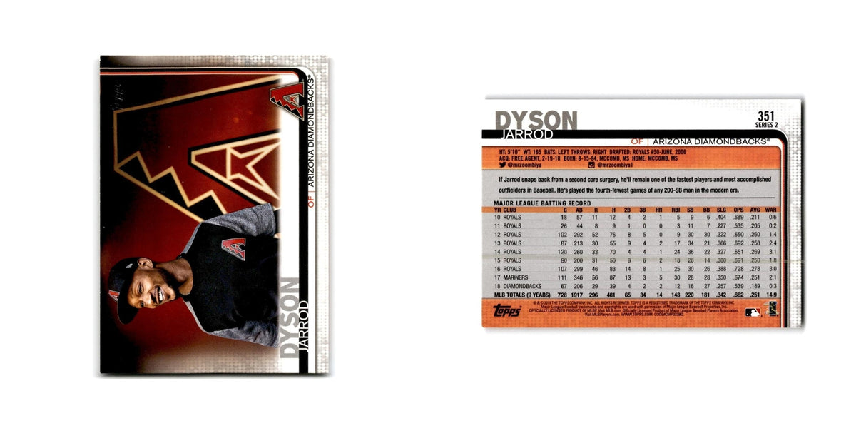 Jarrod Dyson 2019 Topps #351 Arizona Diamondbacks Baseball Card NM