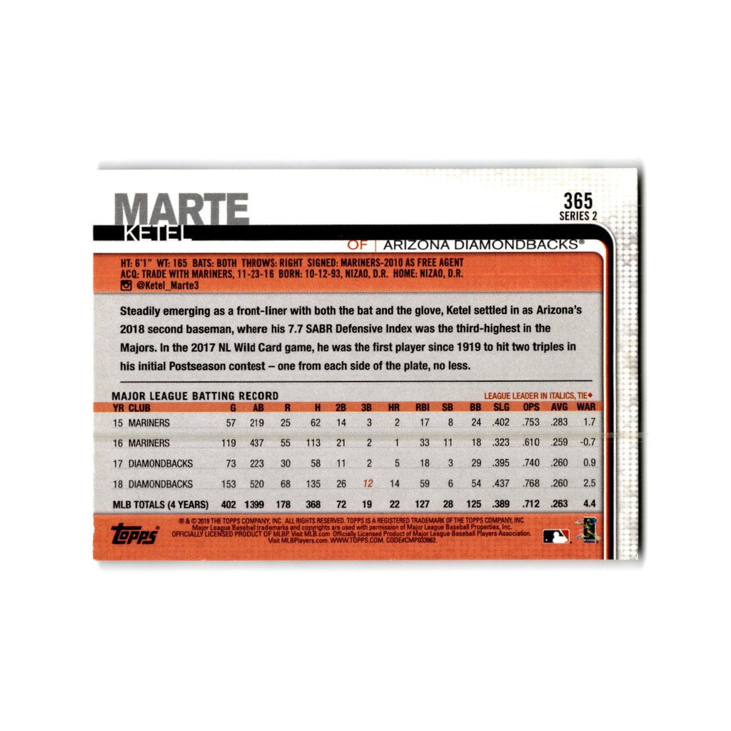 Ketel Marte 2019 Topps #365 Arizona Diamondbacks Baseball Card NM