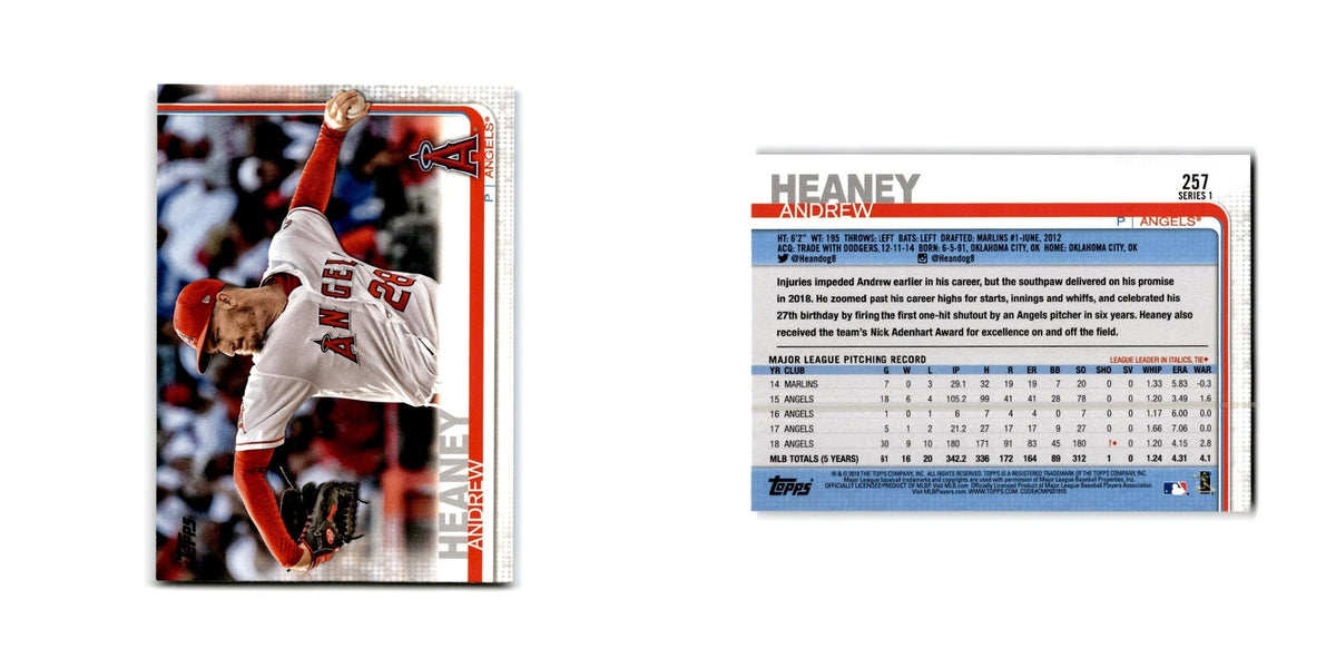 Andrew Heaney 2019 Topps #257 Los Angeles Angels Baseball Card NM