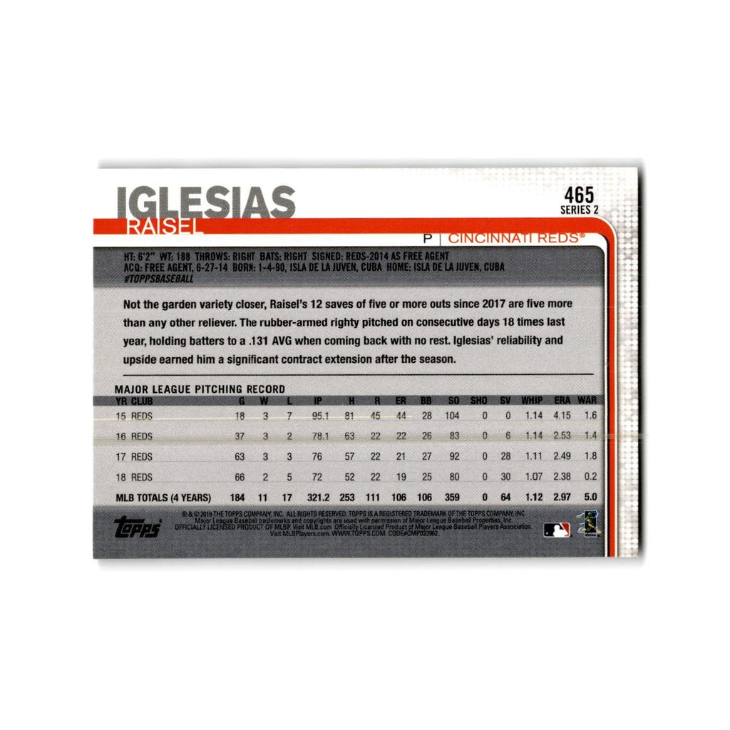 Raisel Iglesias 2019 Topps #465 Cincinnati Reds Baseball Card NM