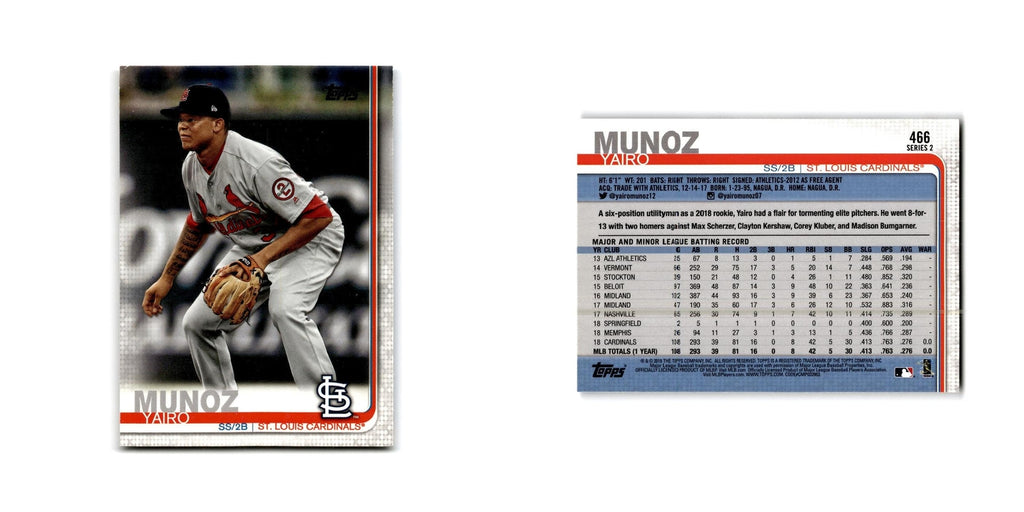 Yairo Munoz 2019 Topps #466 St. Louis Cardinals Baseball Card NM