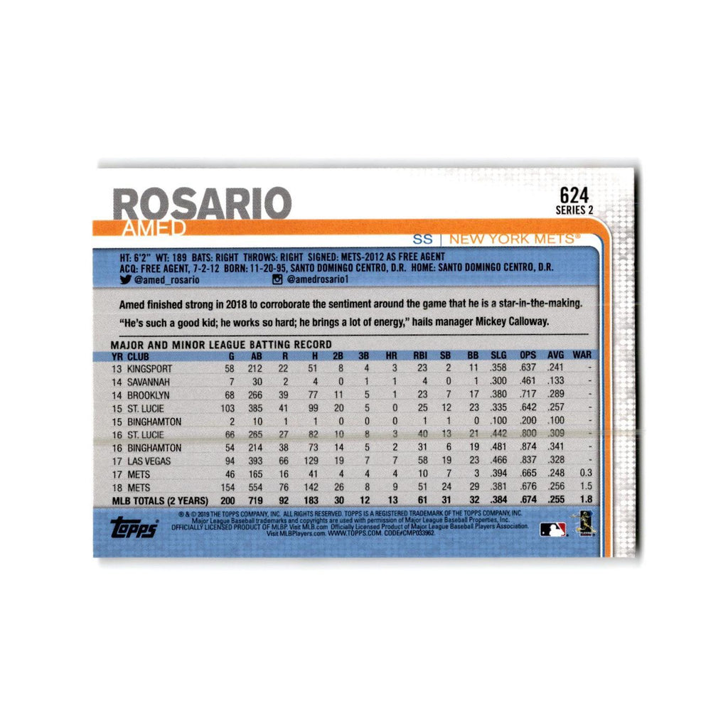 Amed Rosario 2019 Topps #624 New York Mets Baseball Card NM