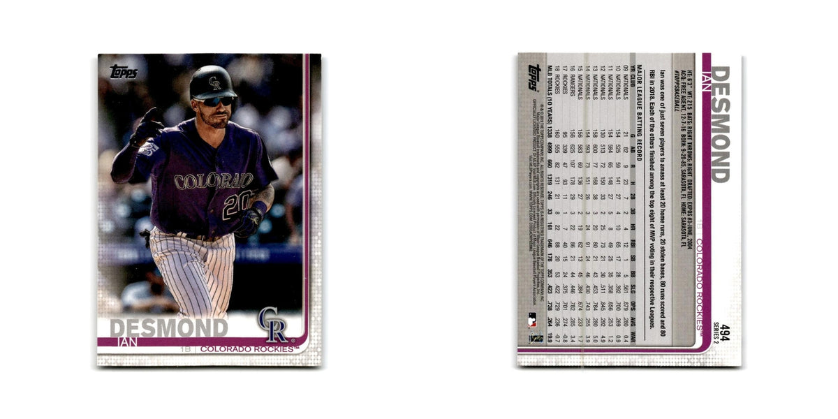 Ian Desmond 2019 Topps #494 Colorado Rockies Baseball Card NM