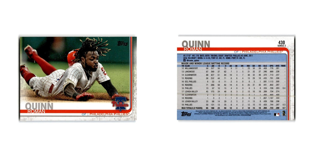 Roman Quinn 2019 Topps #430 Philadelphia Phillies Baseball Card NM