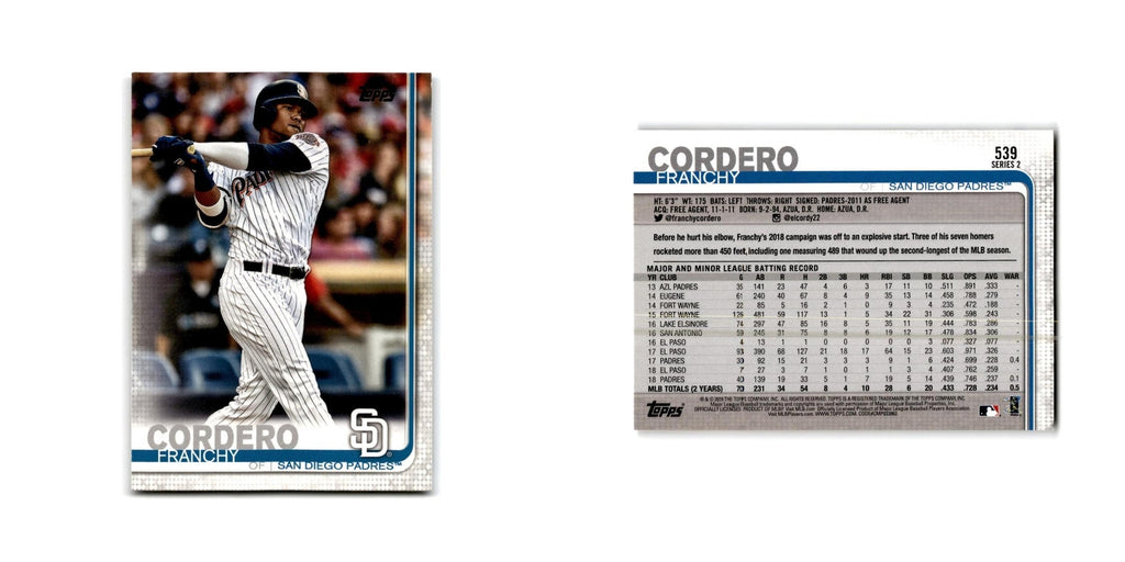 Franchy Cordero 2019 Topps #539 San Diego Padres Baseball Card NM