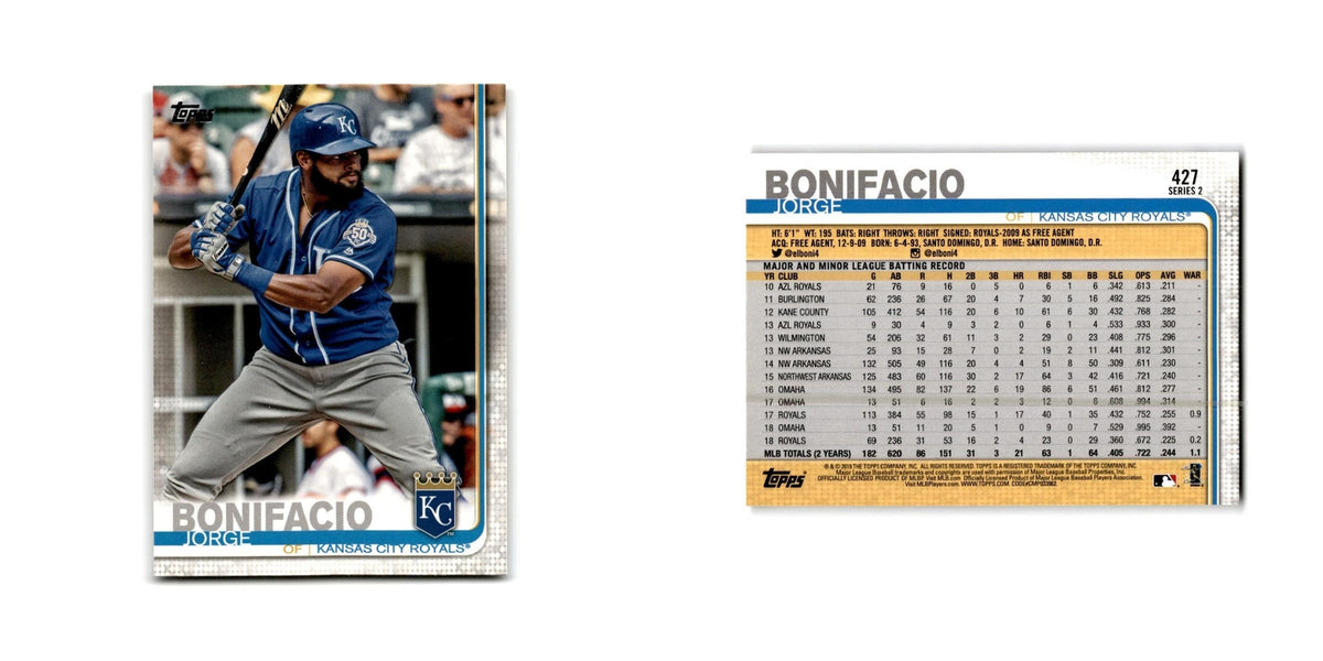 Jorge Bonifacio 2019 Topps #427 Kansas City Royals Baseball Card NM