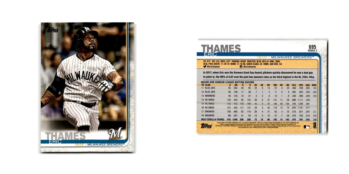 Eric Thames 2019 Topps #695 Milwaukee Brewers Baseball Card NM