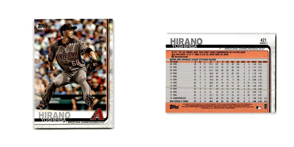 Yoshihisa Hirano 2019 Topps #421 Arizona Diamondbacks Baseball Card NM