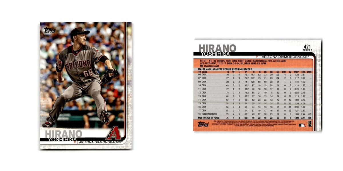 Yoshihisa Hirano 2019 Topps #421 Arizona Diamondbacks Baseball Card NM