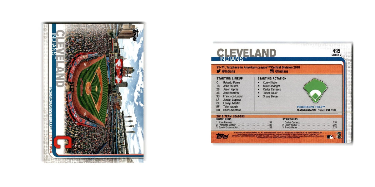 Progessive Field 2019 Topps #495 Cleveland Indians Baseball Card NM