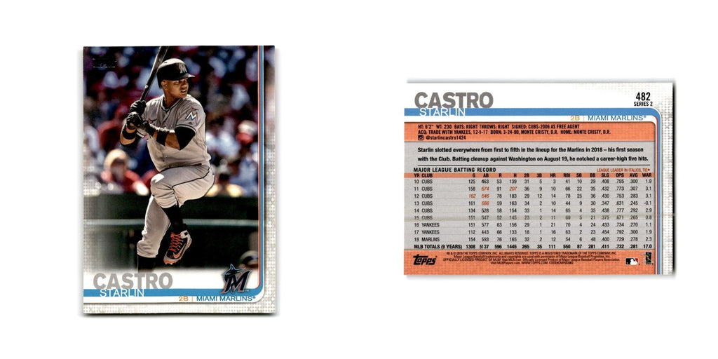 Starlin Castro 2019 Topps #482 Miami Marlins Baseball Card NM