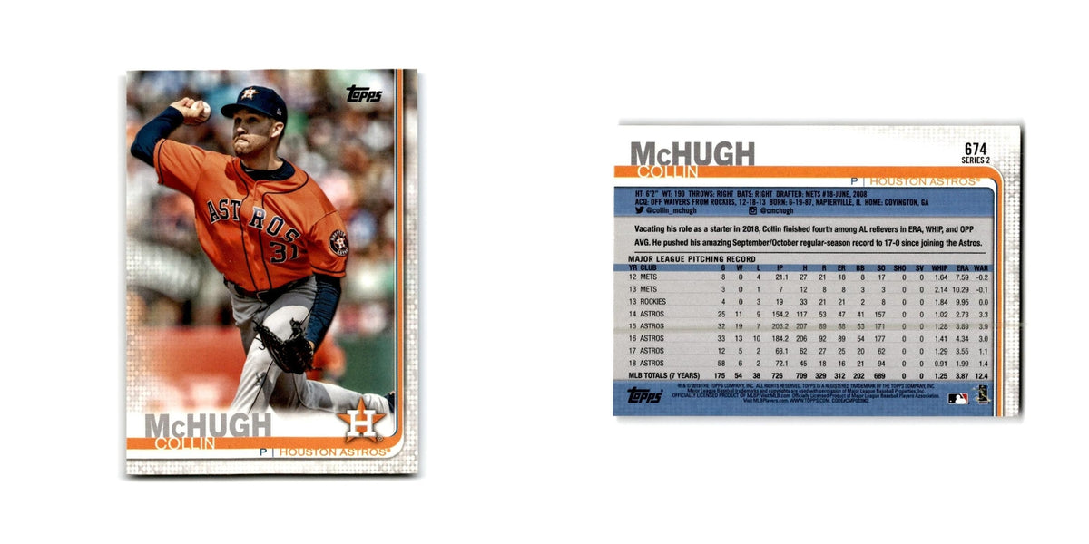 Collin McHugh 2019 Topps #674 Houston Astros Baseball Card NM
